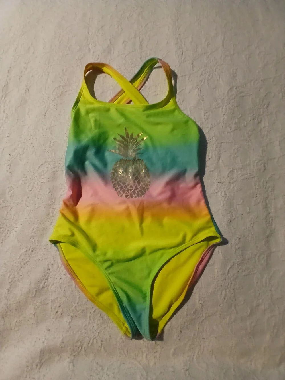 🚸Girls Swim Suits Bundle - Tropical Floral, Pineapple & Neon Prints SIZE 10/12